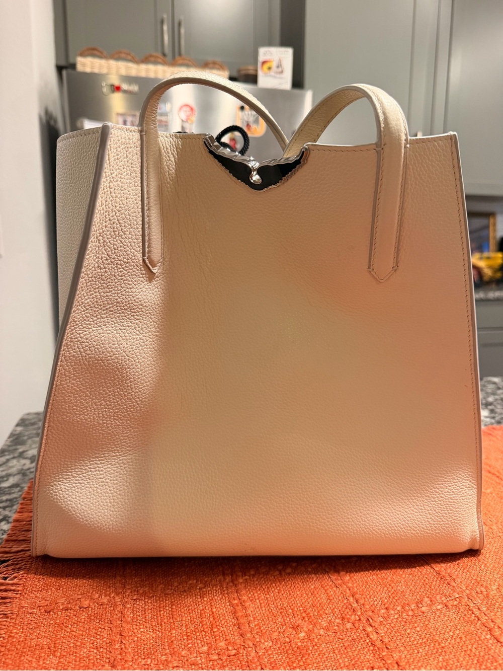 Zadig & Voltaire Cream Pebbled Leather Tote